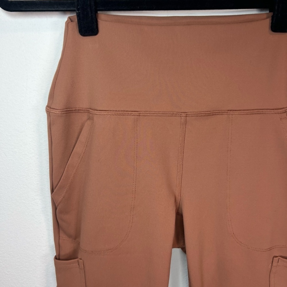 Avalanche High Waisted Cargo Legging Pants Brown Terracotta Pockets Hiking Small - Picture 3 of 14